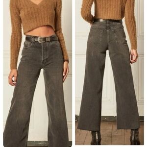 Boyish The Charley Wide Leg Jeans Black Wash Size 27